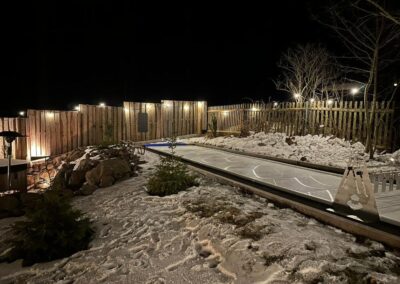 Eisstockbahn im Winter